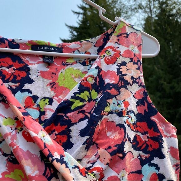 Lands End Floral Sleeveless Cross front Dress S/P - Picture 9 of 9